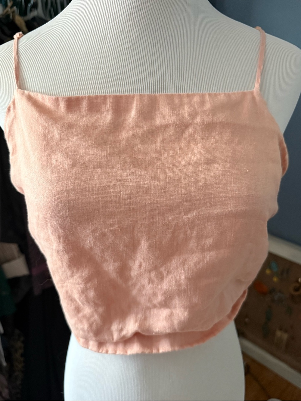 H&M  Peach Linen   Crop Top